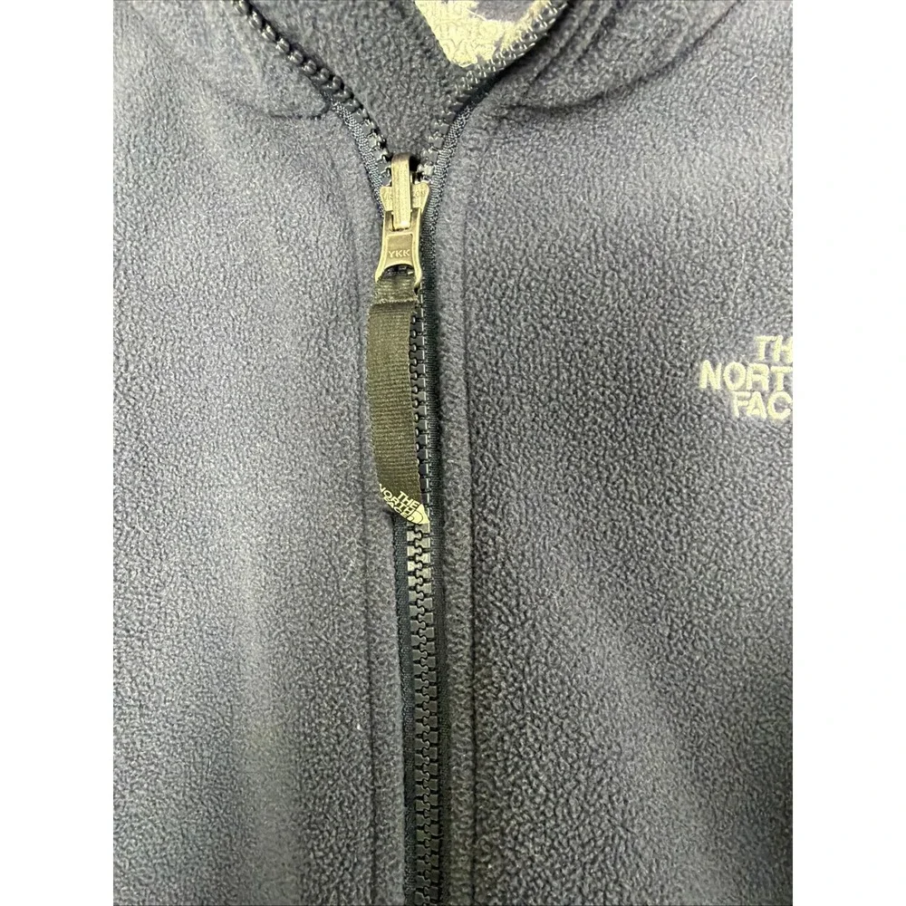 The North Face Full Zip Fleece Jacket Navy Blue Gray Mens Small 0266